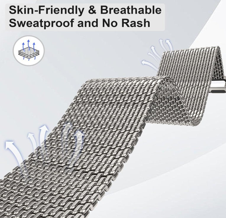 WSYB Milanese Magnetic Mesh Loop Compatible with Apple Watch Band Ultra 2/Ultra 49mm 46mm 45mm 44mm 42mm 41mm 40mm 38mm Men Women, Designer Parachute-Style Metal Buckle Adjustable Strap for iWatch SE Series 11/10/9/8/7/6/5/4
