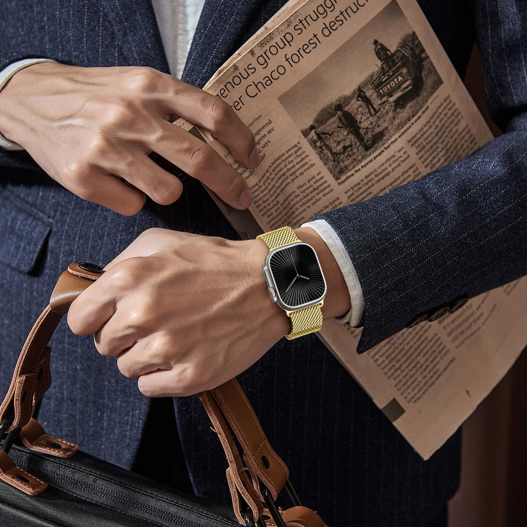 WSYB Milanese Magnetic Band Compatible with Apple Watch, Breathable Stainless Steel Mesh with Strong Magnetic Buckle, Compatible with iWatch Series Ultra 11 10 9 8 7 6 SE