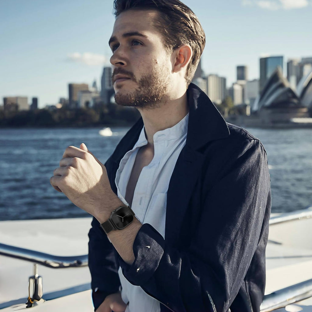 WSYB Milanese Magnetic Band Compatible with Apple Watch, Breathable Stainless Steel Mesh with Strong Magnetic Buckle, Compatible with iWatch Series Ultra 11 10 9 8 7 6 SE